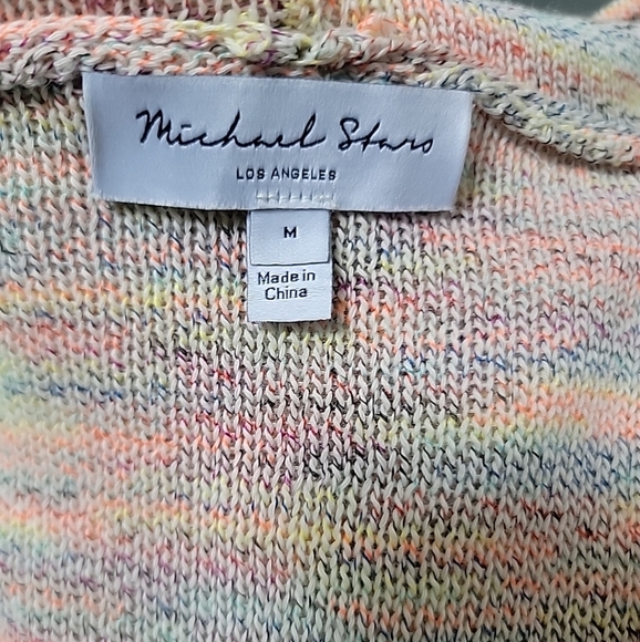 Michael Stars Tegan Space Dye Knit Cotton Hoodie Multicolor Med Comfy - Picture 7 of 7